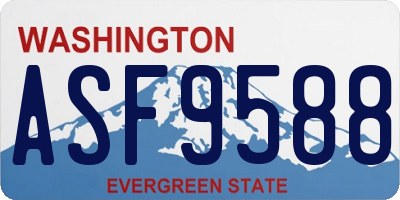 WA license plate ASF9588