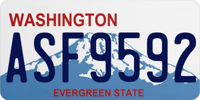 WA license plate ASF9592