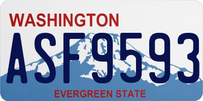 WA license plate ASF9593