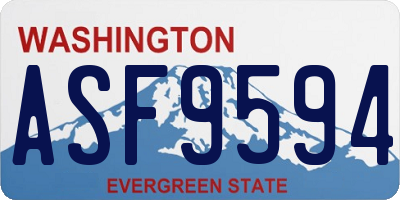 WA license plate ASF9594