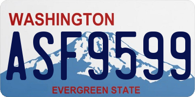 WA license plate ASF9599