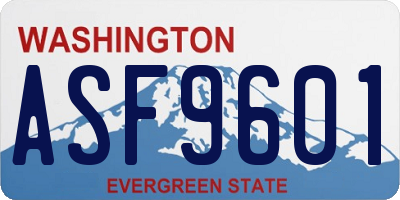 WA license plate ASF9601