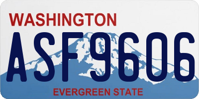 WA license plate ASF9606