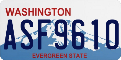 WA license plate ASF9610