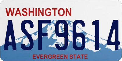 WA license plate ASF9614