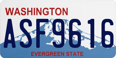 WA license plate ASF9616