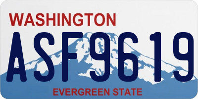 WA license plate ASF9619