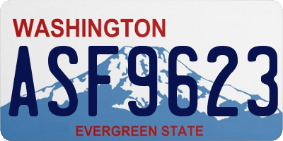 WA license plate ASF9623
