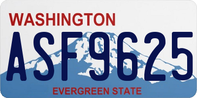 WA license plate ASF9625