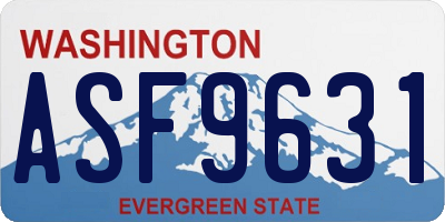 WA license plate ASF9631