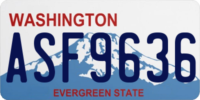 WA license plate ASF9636