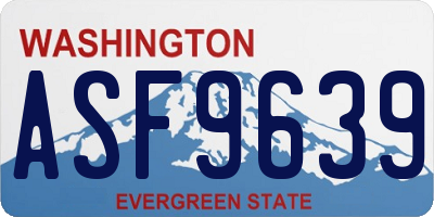 WA license plate ASF9639