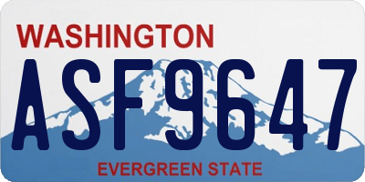 WA license plate ASF9647