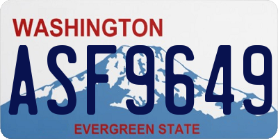 WA license plate ASF9649