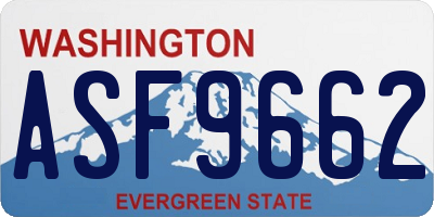 WA license plate ASF9662