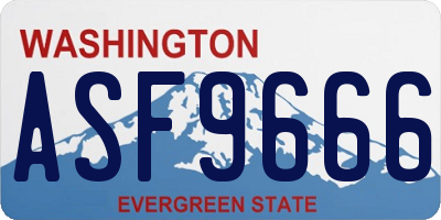 WA license plate ASF9666