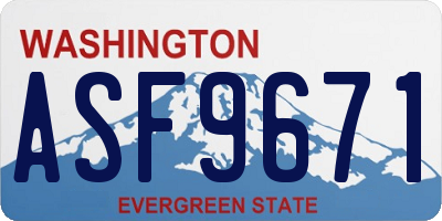 WA license plate ASF9671