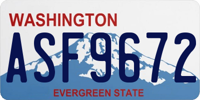 WA license plate ASF9672