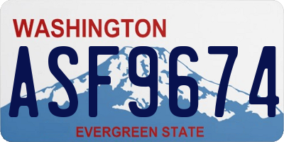 WA license plate ASF9674