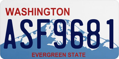 WA license plate ASF9681