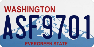 WA license plate ASF9701