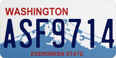 WA license plate ASF9714