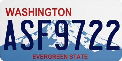 WA license plate ASF9722