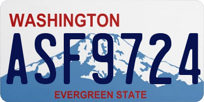WA license plate ASF9724