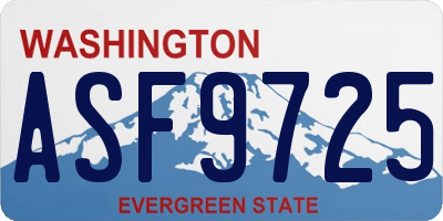 WA license plate ASF9725