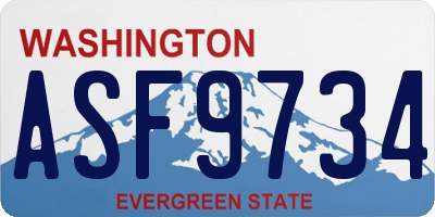 WA license plate ASF9734