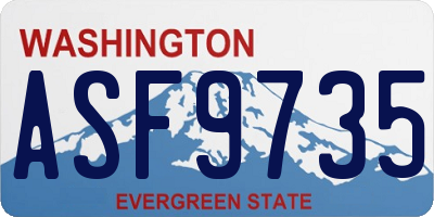 WA license plate ASF9735