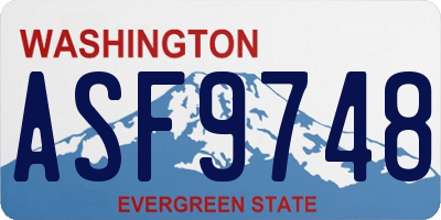 WA license plate ASF9748