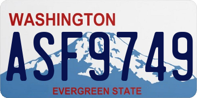 WA license plate ASF9749