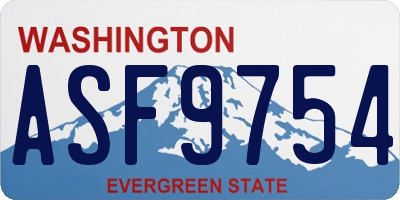 WA license plate ASF9754