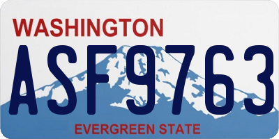WA license plate ASF9763