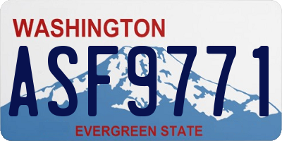 WA license plate ASF9771