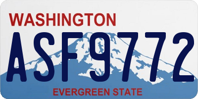 WA license plate ASF9772