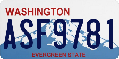 WA license plate ASF9781