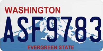 WA license plate ASF9783
