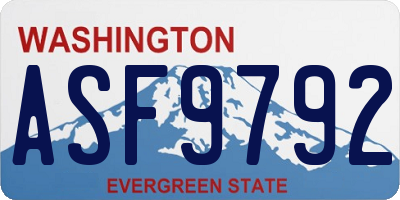WA license plate ASF9792