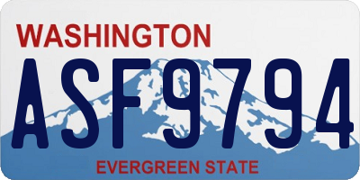 WA license plate ASF9794