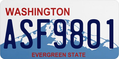 WA license plate ASF9801