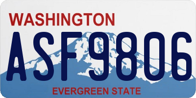 WA license plate ASF9806