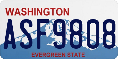 WA license plate ASF9808