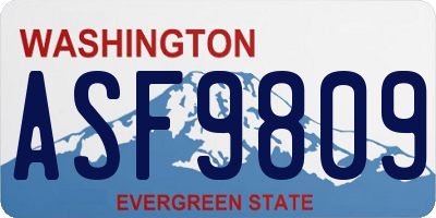 WA license plate ASF9809