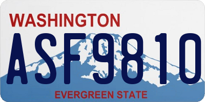 WA license plate ASF9810