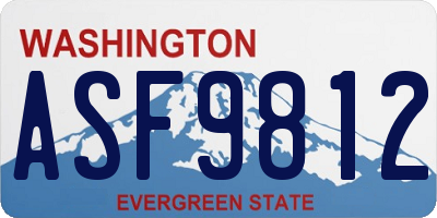 WA license plate ASF9812
