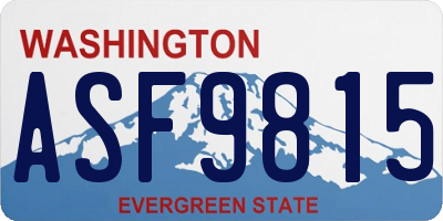 WA license plate ASF9815
