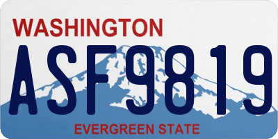 WA license plate ASF9819