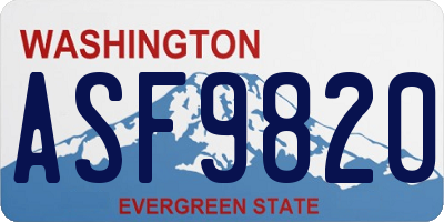 WA license plate ASF9820